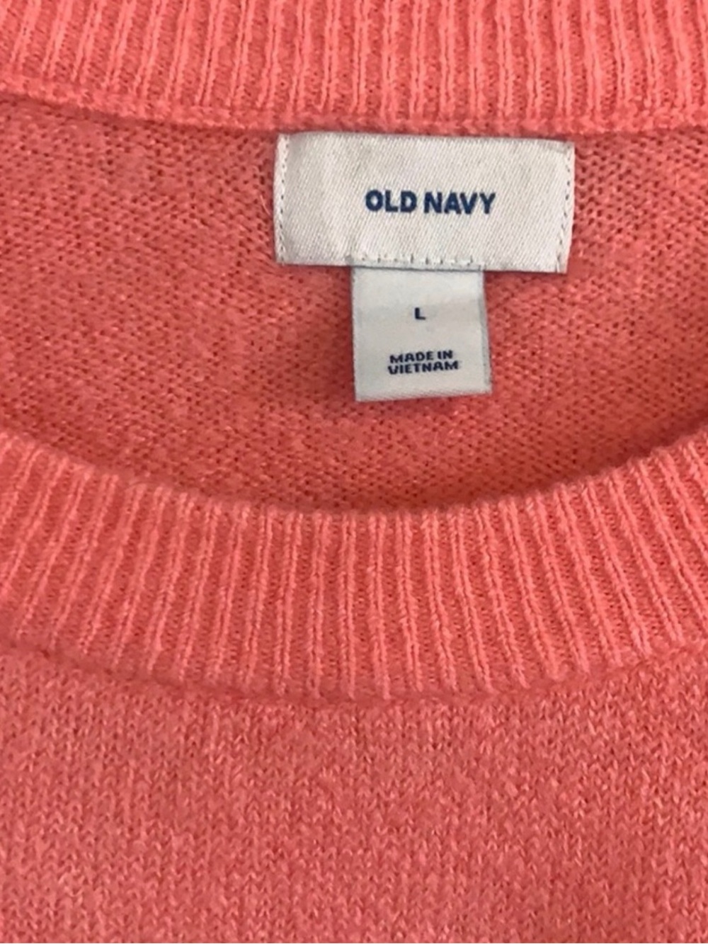 Old Navy ~ Coral Pink ~ Crewneck Sweater ~ Size Large ~ Very Soft - Picture 2 of 4